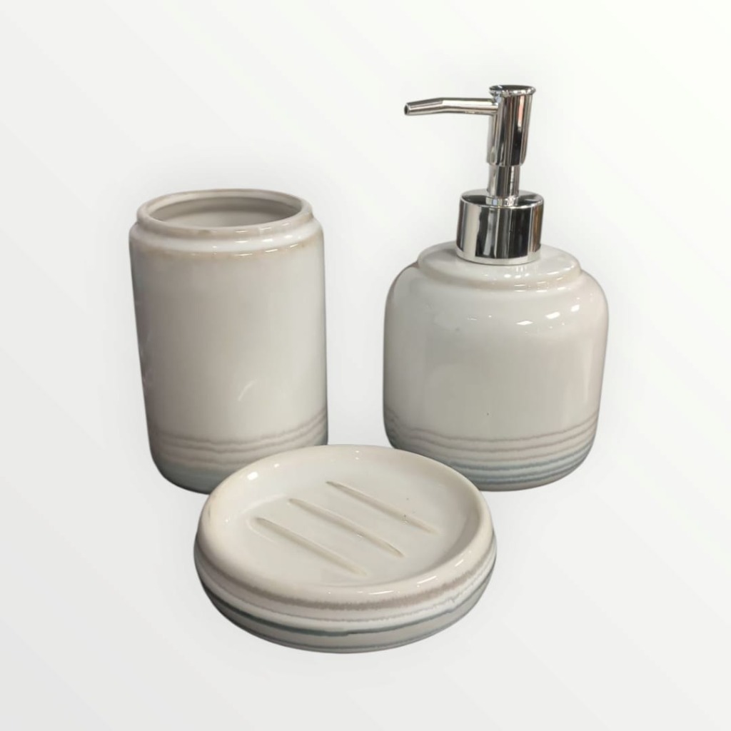 SET DE BAÑO x3 PIEZAS CERAMICA